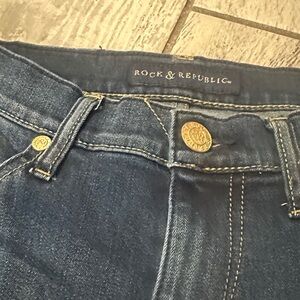 Rock & Republic Kendra Curvy Bootcut Dark Blue Women's Jeans 10M